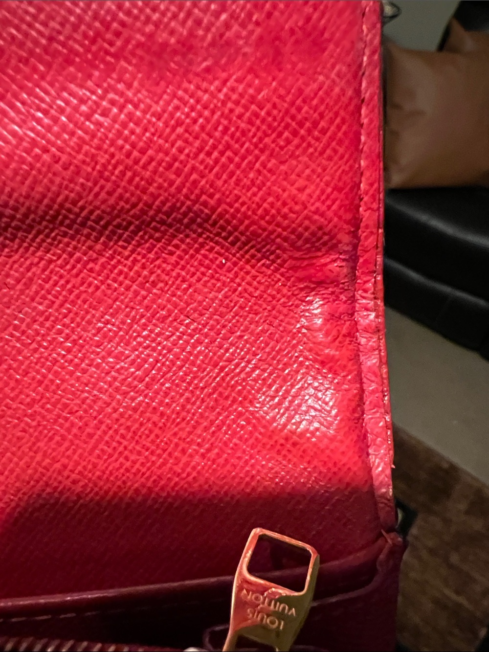 🔥🔥🔥Louis Vuitton Brown Monogram Envelope Wallet with Red Trim with 2 COA! - Picture 9 of 15